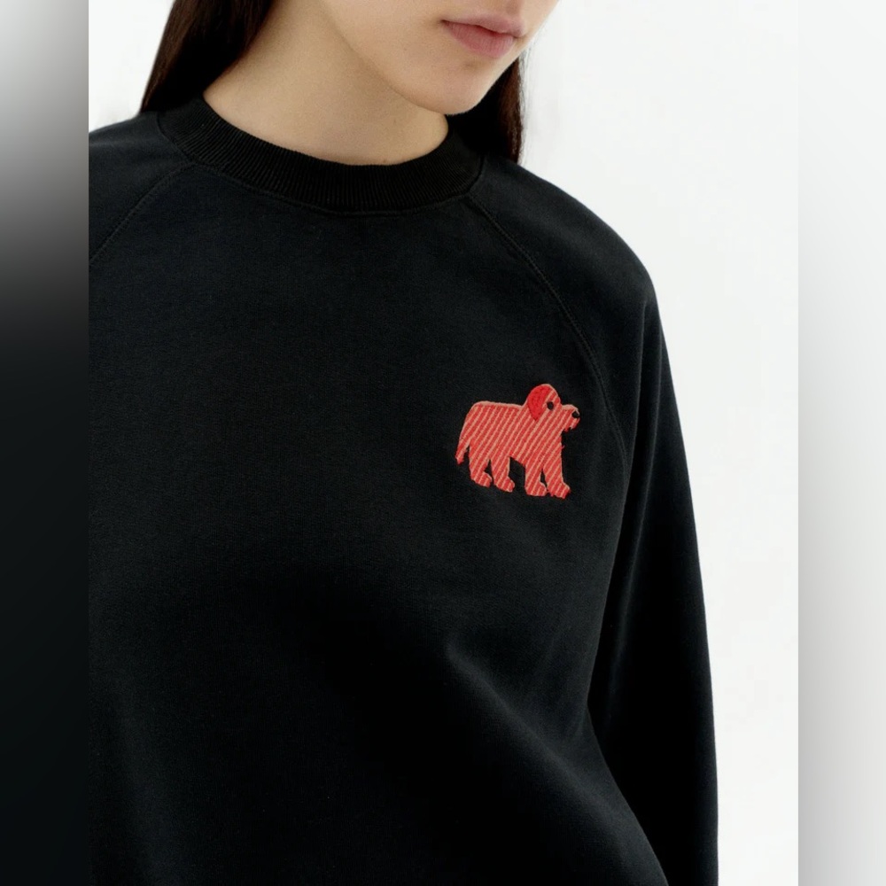 NWT THINKING MU Bonnie Sweatshirt | Red Dog | Black | Size Large